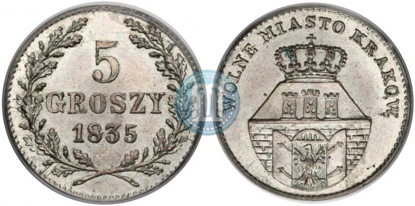 Picture 5 groszy 1835 year  "Free city of Kraków"
