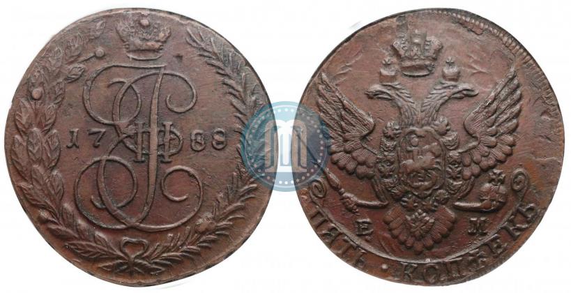 Picture 5 kopecks 1788 year ЕМ 