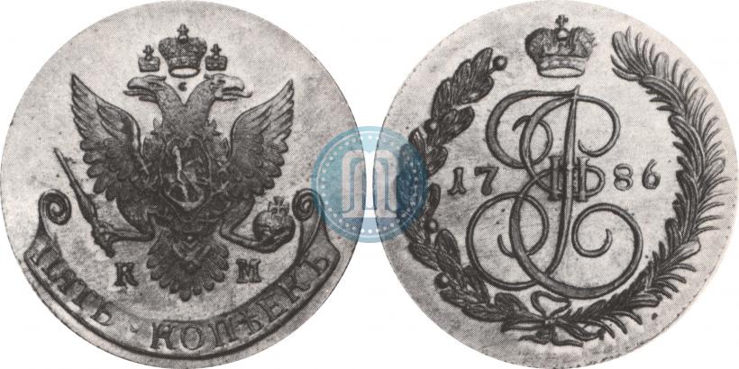 Фото 5 копеек 1786 года КМ 