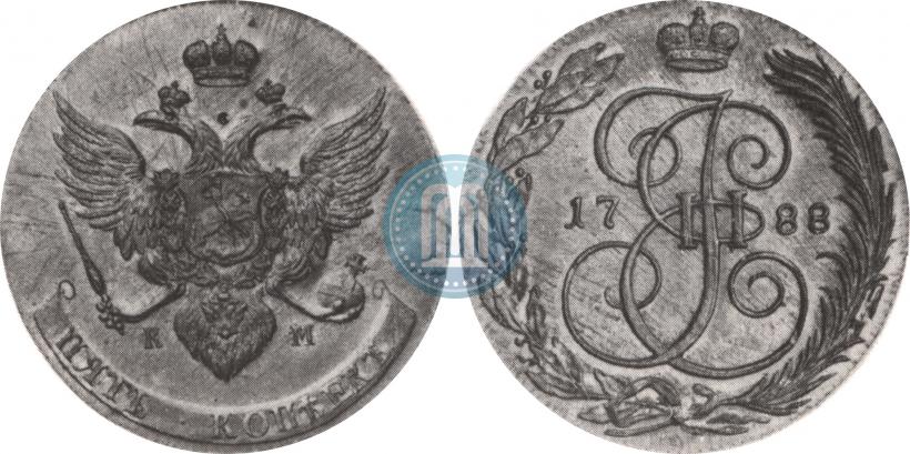 Фото 5 копеек 1788 года КМ 