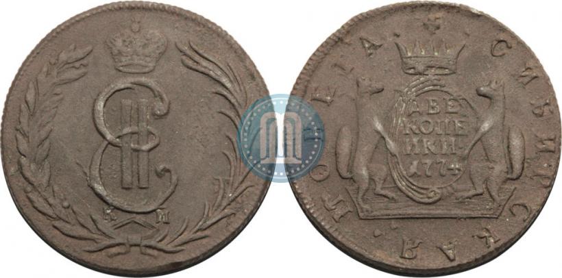 Picture 2 kopecks 1774 year КМ 