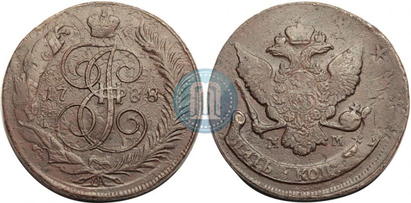 Picture 5 kopecks 1788 year ММ 