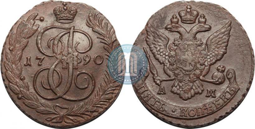 Picture 5 kopecks 1790 year АМ 