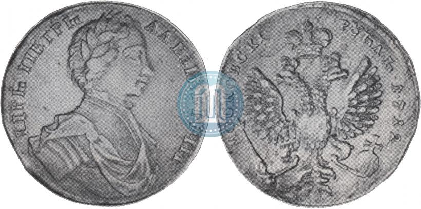 Фото 1 рубль 1712 года  "Портрет работы С. Гуэна"