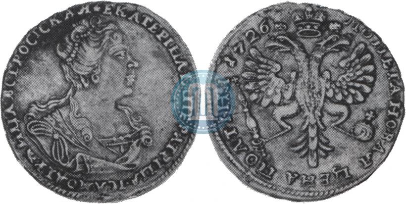 Picture Poltina 1726 year  "Moscow type, portrait turned to the right"
