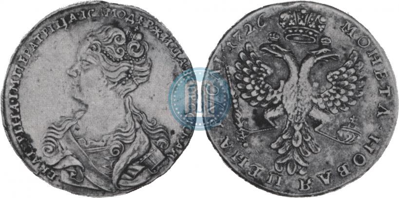 Picture 1 rouble 1726 year  "Moscow type, portrait turned to the left"