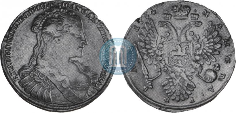 Фото 1 рубль 1734 года  "Тип 1734 года"
