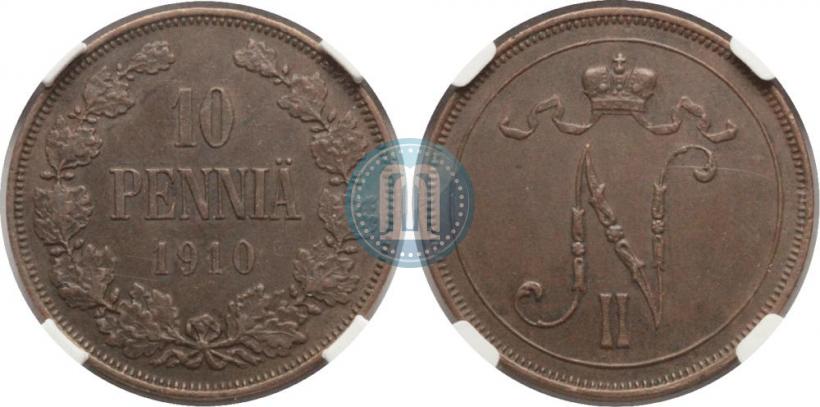 Picture 10 pennia 1910 year  