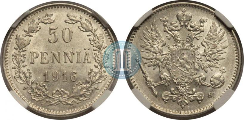 Фото 50 пенни 1916 года S 