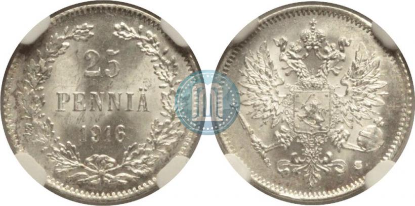 Picture 25 pennia 1916 year S 