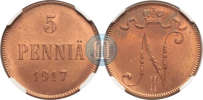 Picture 5 pennia 1917 year  