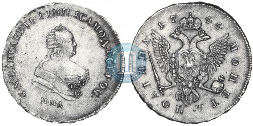 Фото Полтина 1744 года ММД 