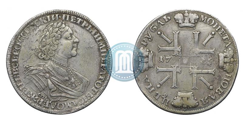 Фото 1 рубль 1725 года СПБ "Солнечный в латах"