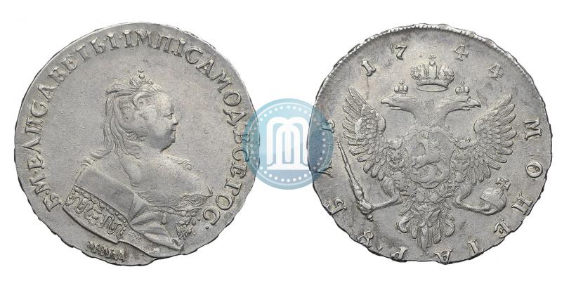 Фото 1 рубль 1744 года ММД 