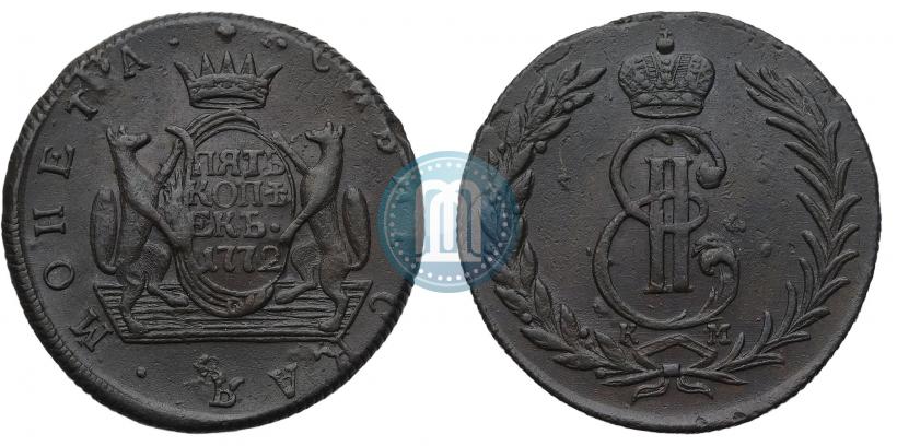 Фото 5 копеек 1772 года КМ 