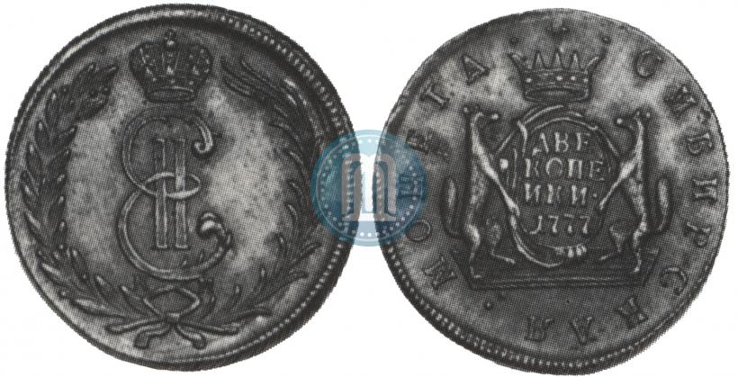 Фото 2 копейки 1777 года КМ 