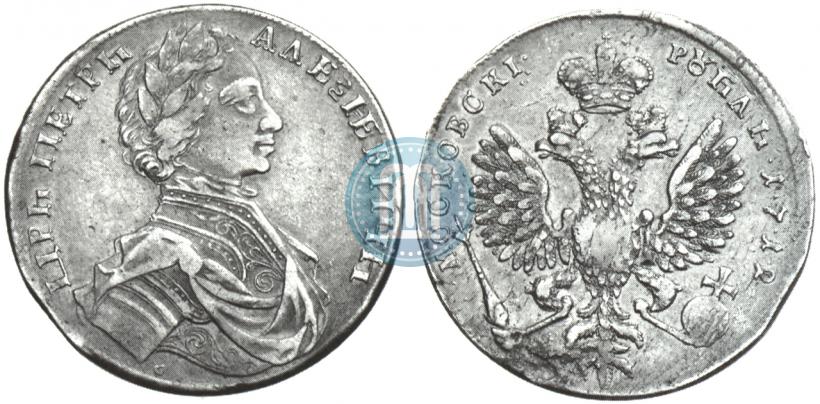 Фото 1 рубль 1712 года  "Портрет работы С. Гуэна"