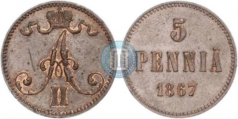 Фото 5 пенни 1867 года  