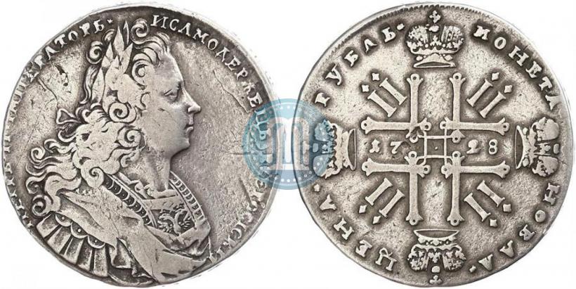 Фото 1 рубль 1728 года  "Тип 1727"