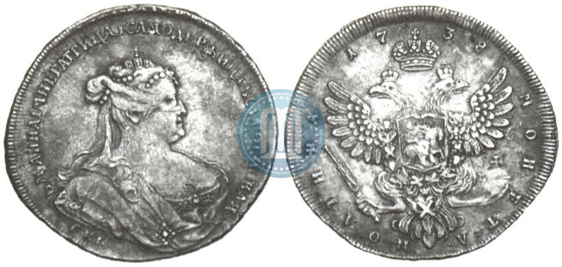 Фото Полтина 1738 года СПБ "Петербургский тип"