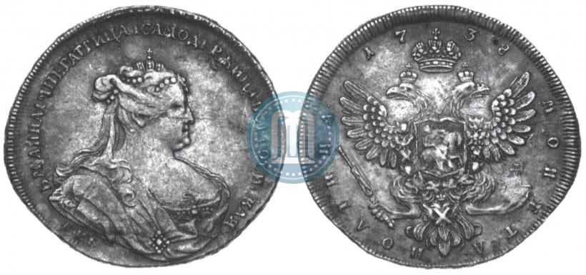 Picture 1 rouble 1738 year СПБ "Petersburg type"