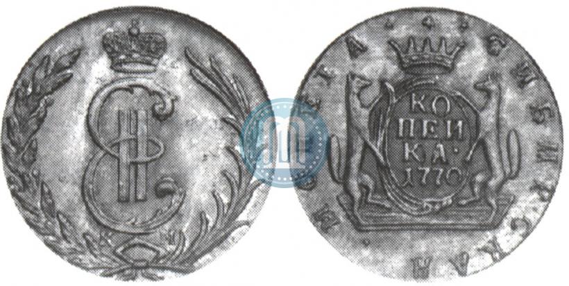 Picture 1 kopeck 1770 year КМ 