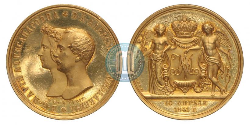 Picture Medal 1841 year H. GUBE. FECIT "In the memory of the wedding of the crown prince"