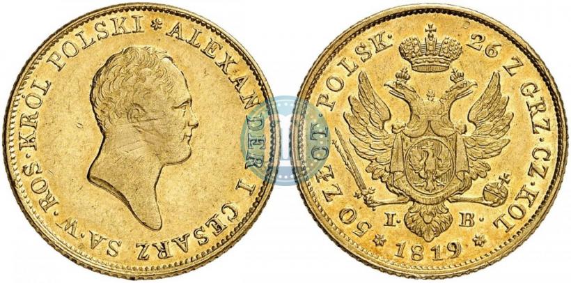 Picture 50 złotych 1819 year IB 