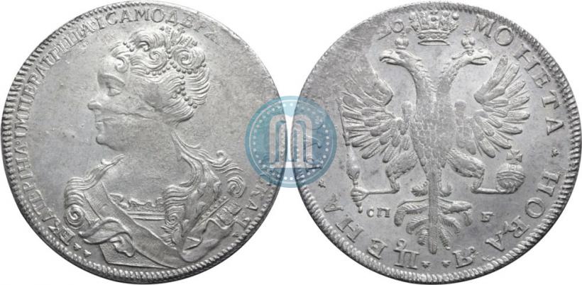 Picture 1 rouble 1726 year СПБ "Petersburg type, portrait turned to the left"