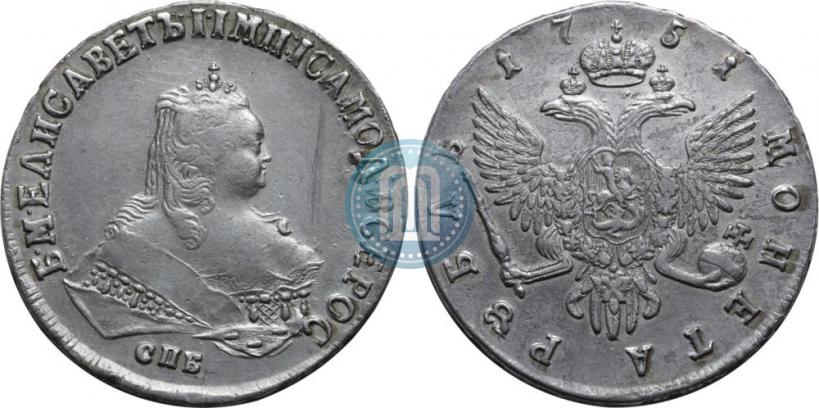 Фото 1 рубль 1751 года СПБ 