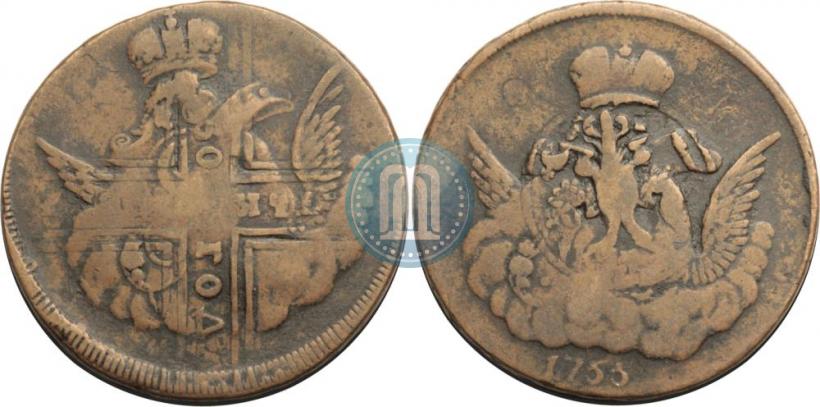 Picture 1 kopeck 1755 year  