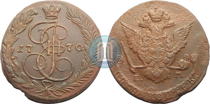 Picture 5 kopecks 1770 year ЕМ 