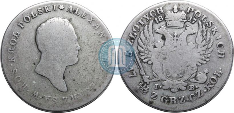 Фото 5 злотых 1817 года IB 