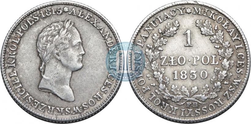 Picture 1 złoty 1830 year FH 