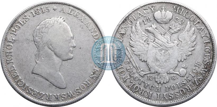 Picture 5 złotych 1832 year KG 