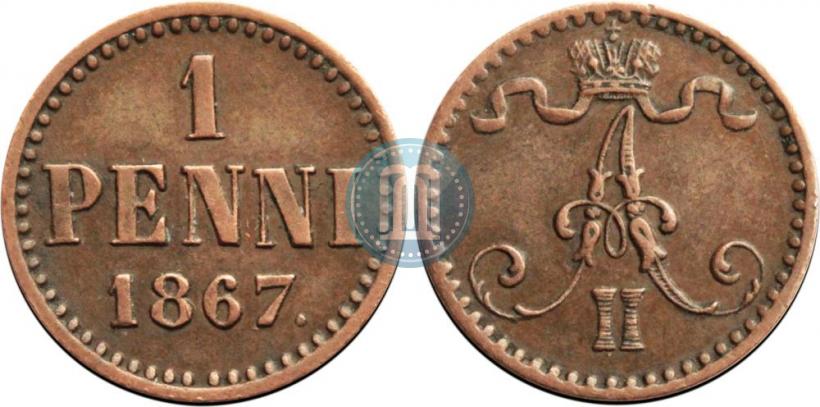Фото 1 пенни 1867 года  