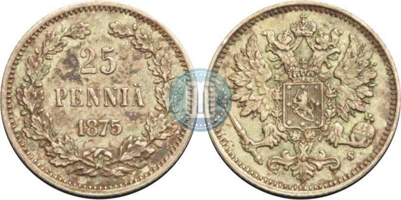Фото 25 пенни 1875 года S 