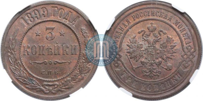 Фото 3 копейки 1899 года СПБ 