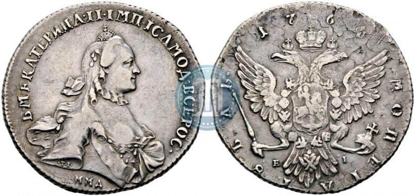 Picture 1 rouble 1764 year ММД-EI 