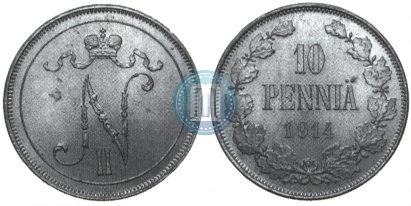 Фото 10 пенни 1914 года  