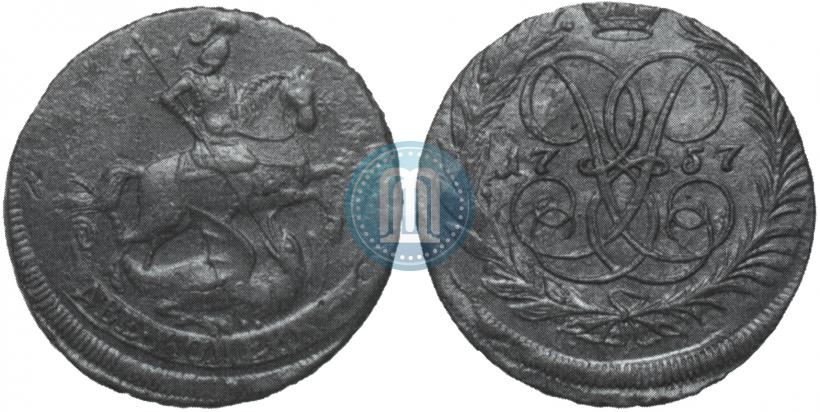 Picture 2 kopecks 1757 year  "Nominal under St. George"