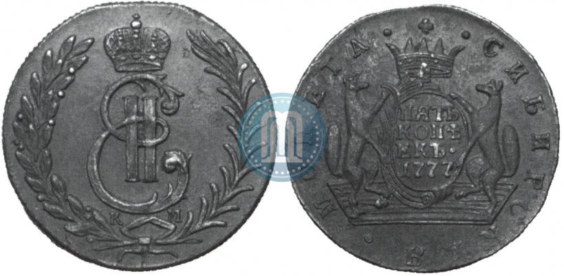 Фото 5 копеек 1777 года КМ 