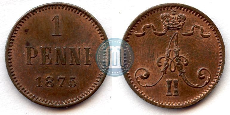 Фото 1 пенни 1875 года  