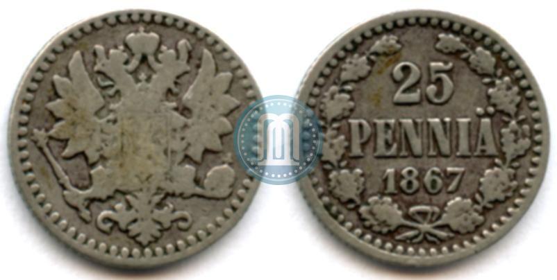 Фото 25 пенни 1867 года S 