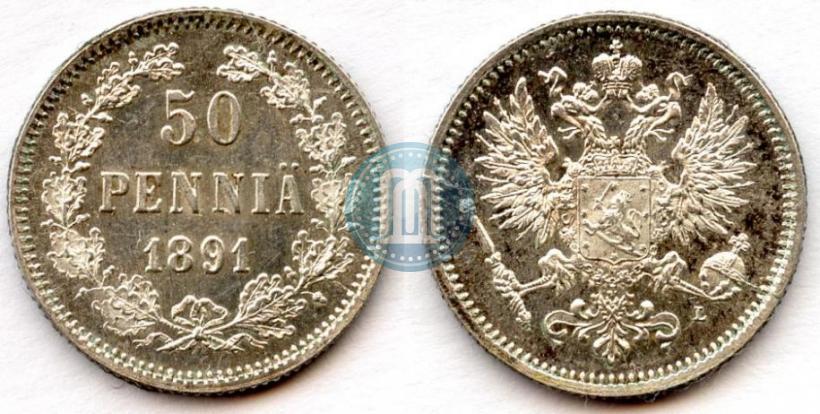 Фото 50 пенни 1891 года L 