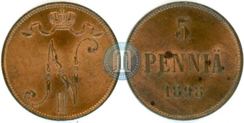 Фото 5 пенни 1898 года  