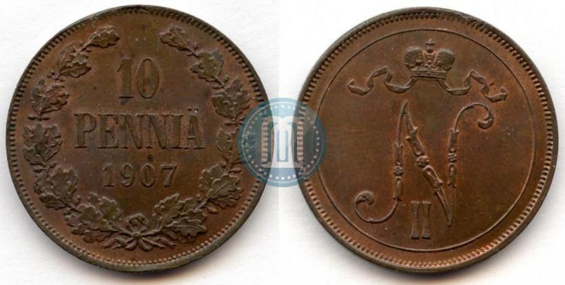 Фото 10 пенни 1907 года  
