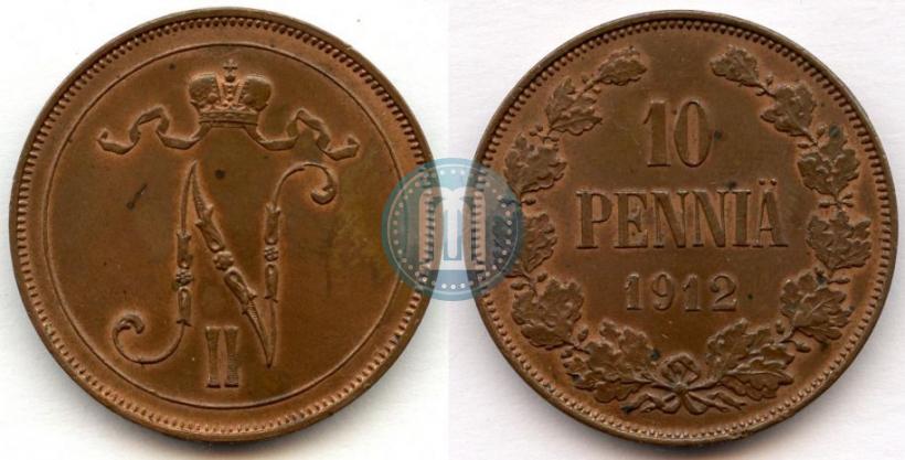 Picture 10 pennia 1912 year  