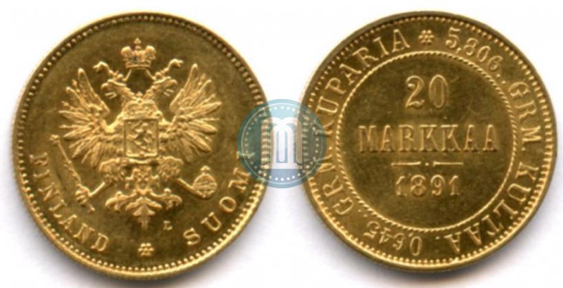 Picture 20 markkaa 1891 year L 
