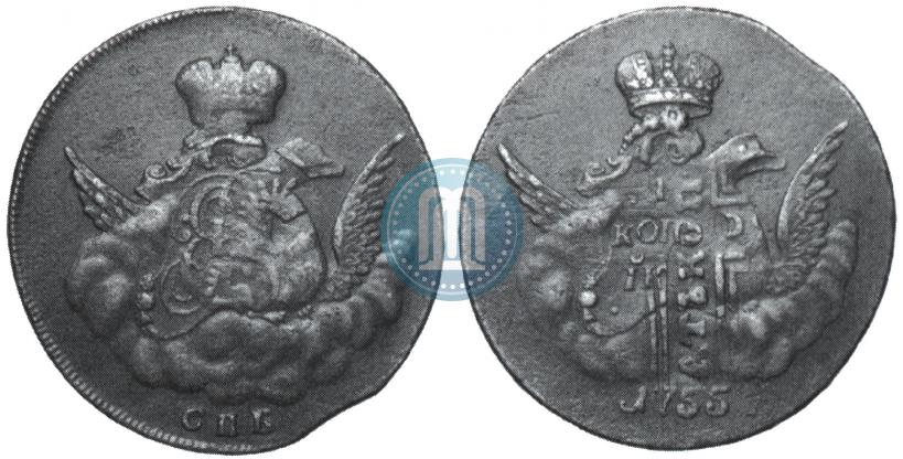 Picture 1 kopeck 1755 year СПБ 